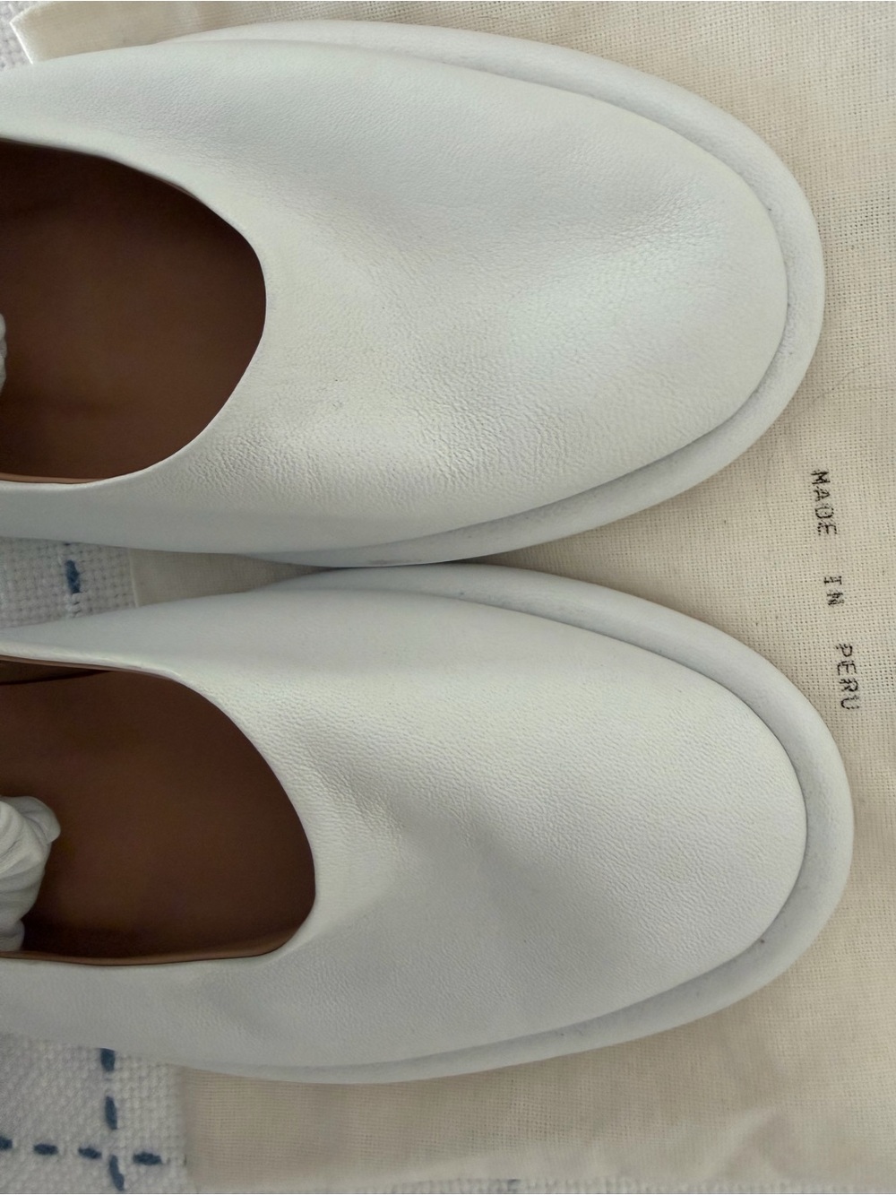NWOT Lauren Manoogian White Elastic-Sling Ballet Flats - Picture 2 of 8